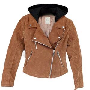 NWT Free People Harriett Vegan Suede Hooded Jacket